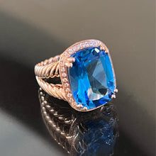 Load image into Gallery viewer, Blue Topaz Diamond Ring

