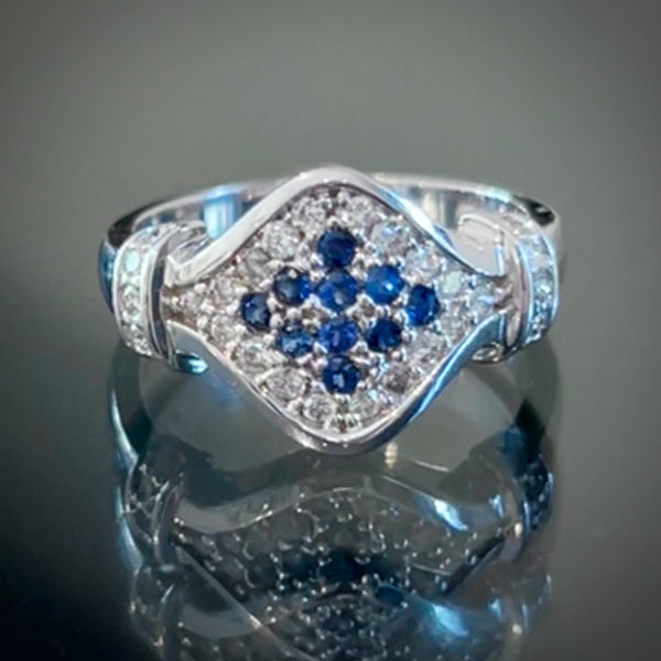 Sapphire Shield Ring