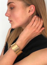 Load image into Gallery viewer, Hammered Finish Gold Cuff
