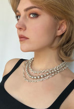 Load image into Gallery viewer, Tapered Silver Bead Necklace
