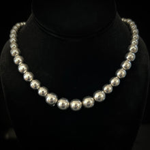 Load image into Gallery viewer, Tapered Silver Bead Necklace
