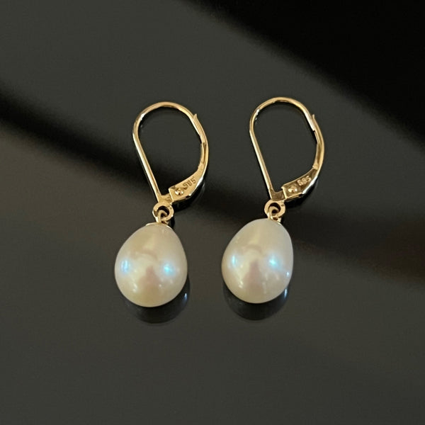 Teardrop Freshwater Pearl Earrings