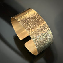 Load image into Gallery viewer, Hammered Finish Gold Cuff
