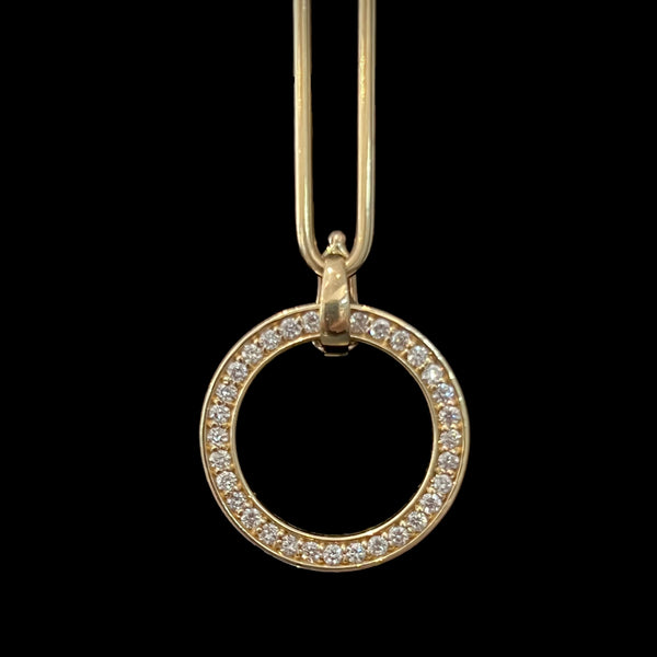 Oblong Necklace with Detachable Diamond Halo