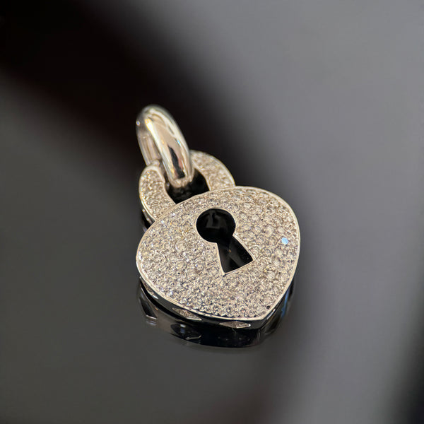 Diamond Heart Lock Pendant