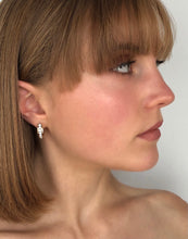 Load image into Gallery viewer, Channel Set Diamond Hoop Earrings
