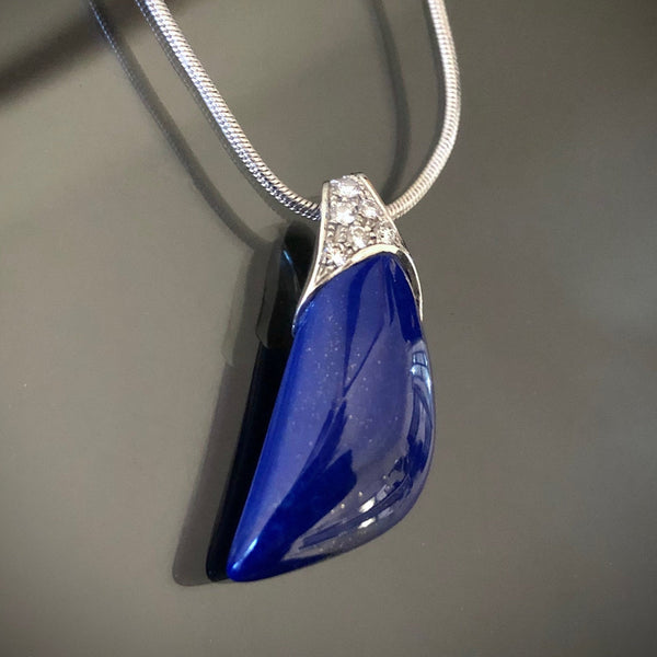 Lapis Lazuli Diamond Pendant